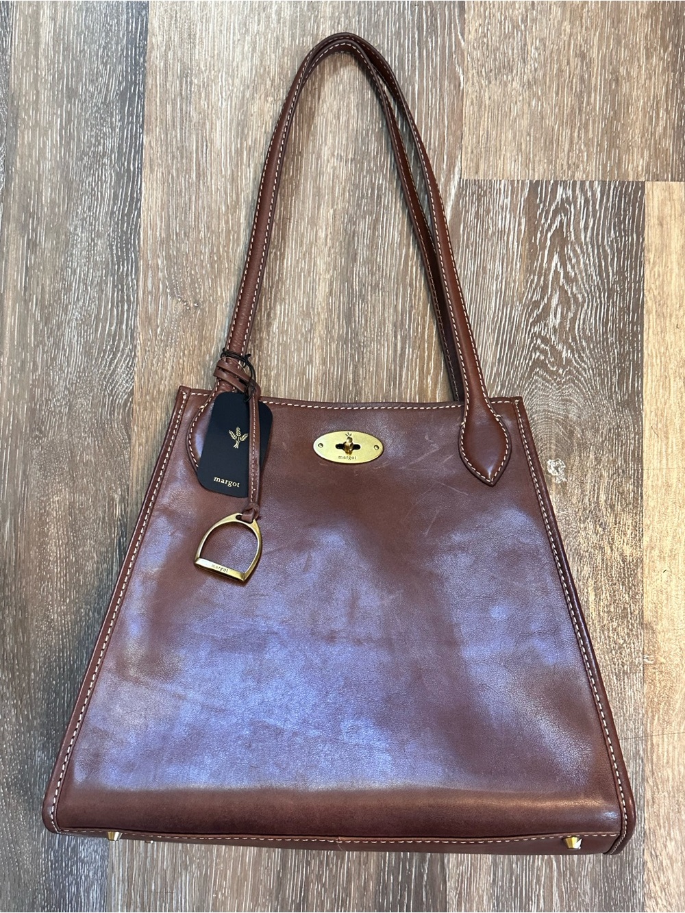 Margot Phoebe Large Brown Leather Tote